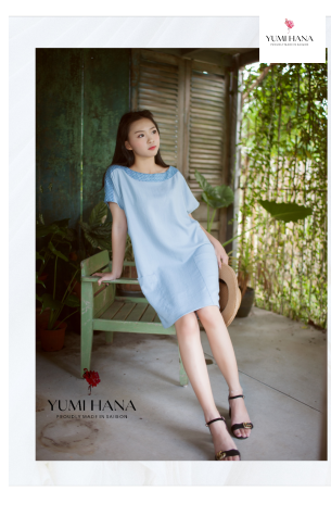 ĐẦM LENIN CỔ VIỀN Yumi Hana