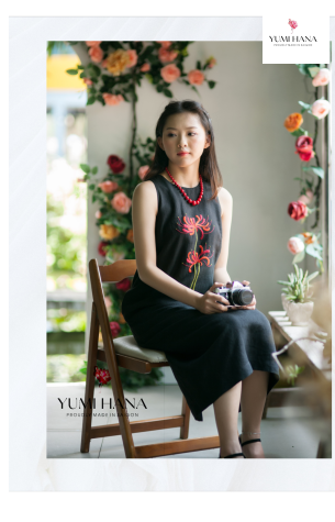 ĐẦM ĐEN THÊU HOA Yumi Hana