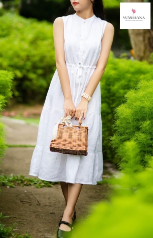 VÁY LINEN TRẮNG NHẸ NHÀNG Yumi Hana