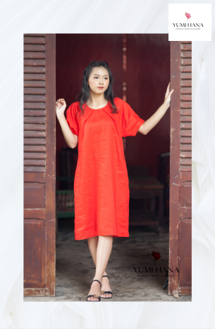 Đầm lenin đỏ Yumi Hana
