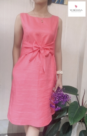 ĐẦM LINEN HỒNG THANH LỊCH Yumi Hana
