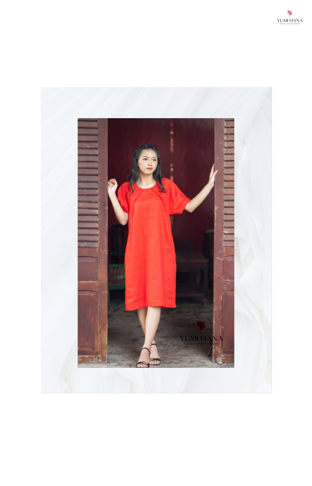 Đầm lenin đỏ Yumi Hana