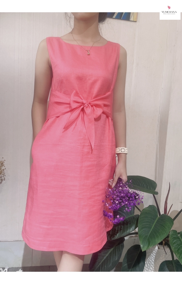 ĐẦM LINEN HỒNG THANH LỊCH Yumi Hana