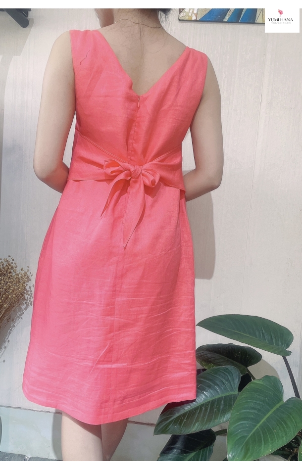 ĐẦM LINEN HỒNG THANH LỊCH Yumi Hana