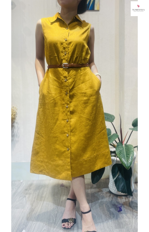 ĐẦM LINEN KẾT HỢP DÂY ĐEO Yumi Hana