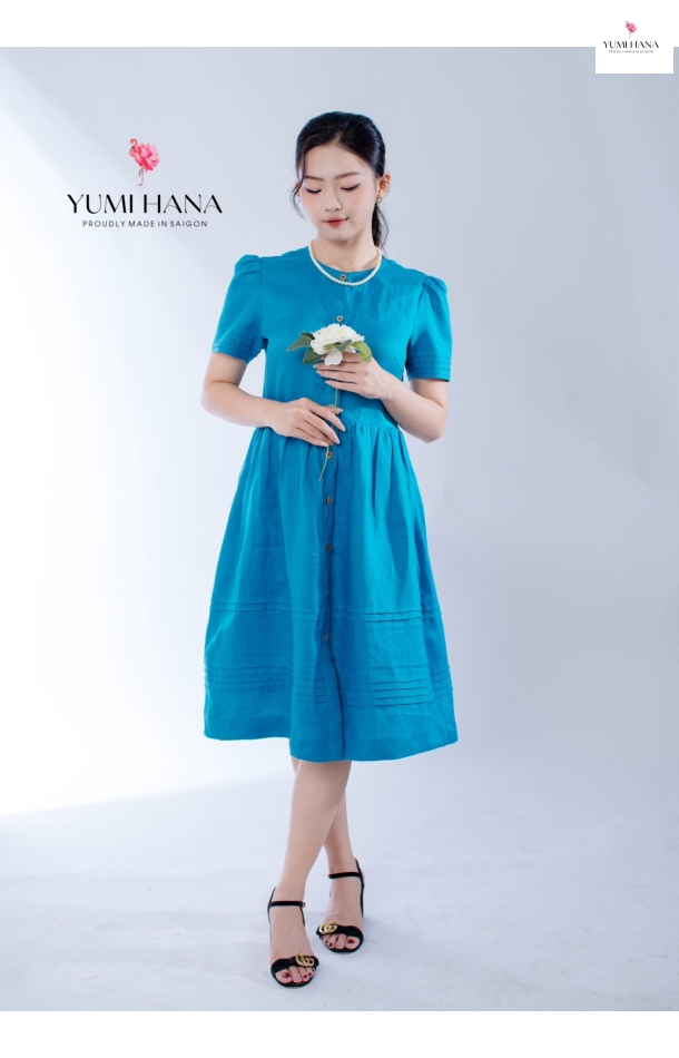 Đầm linen chạy ply Yumi Hana